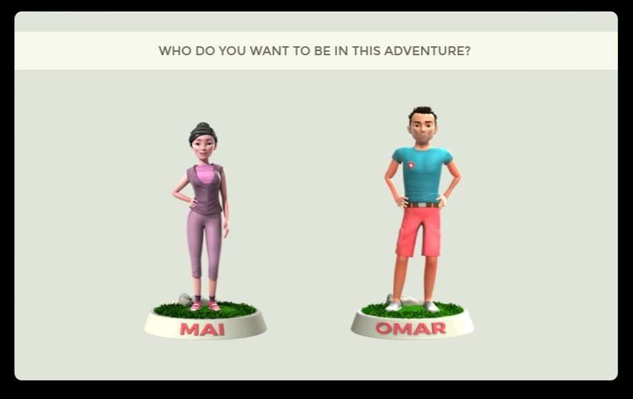gamification Choix de personnages
